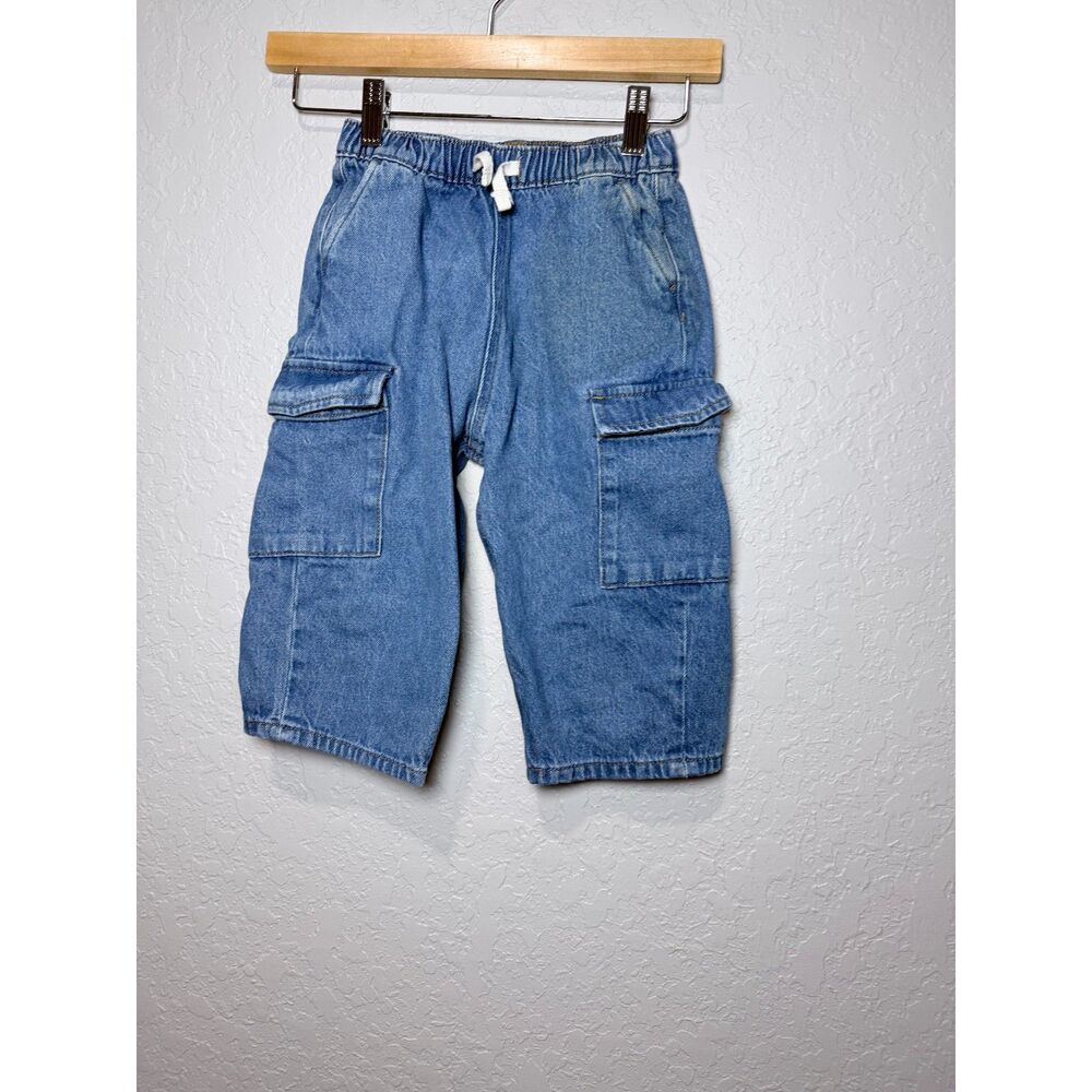 NEXT Denim Cargo Shorts Size 3–4 Years Blue Baggy Elastic Waist Skater
